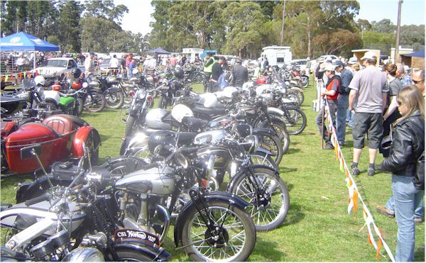 Motorcycles on display